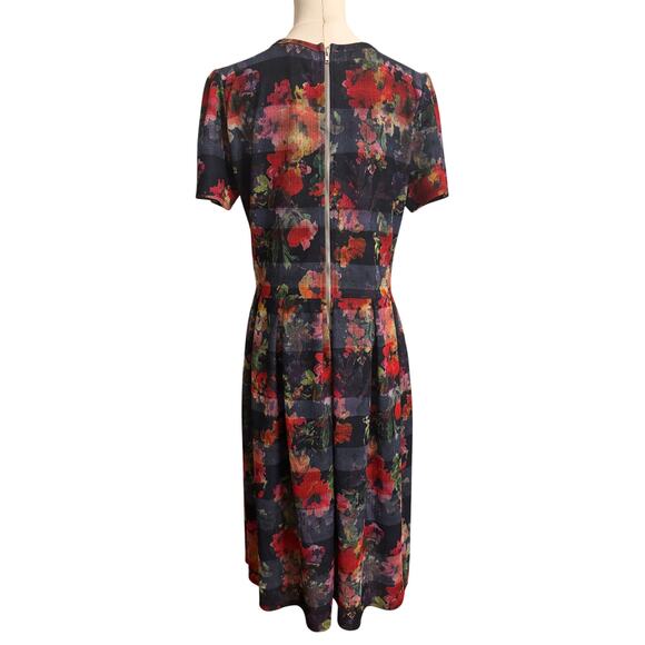 LULAROE Amelia Dress | A-Line Short Sleeve Mid Length Fall Floral Colors | XL - Picture 6 of 9